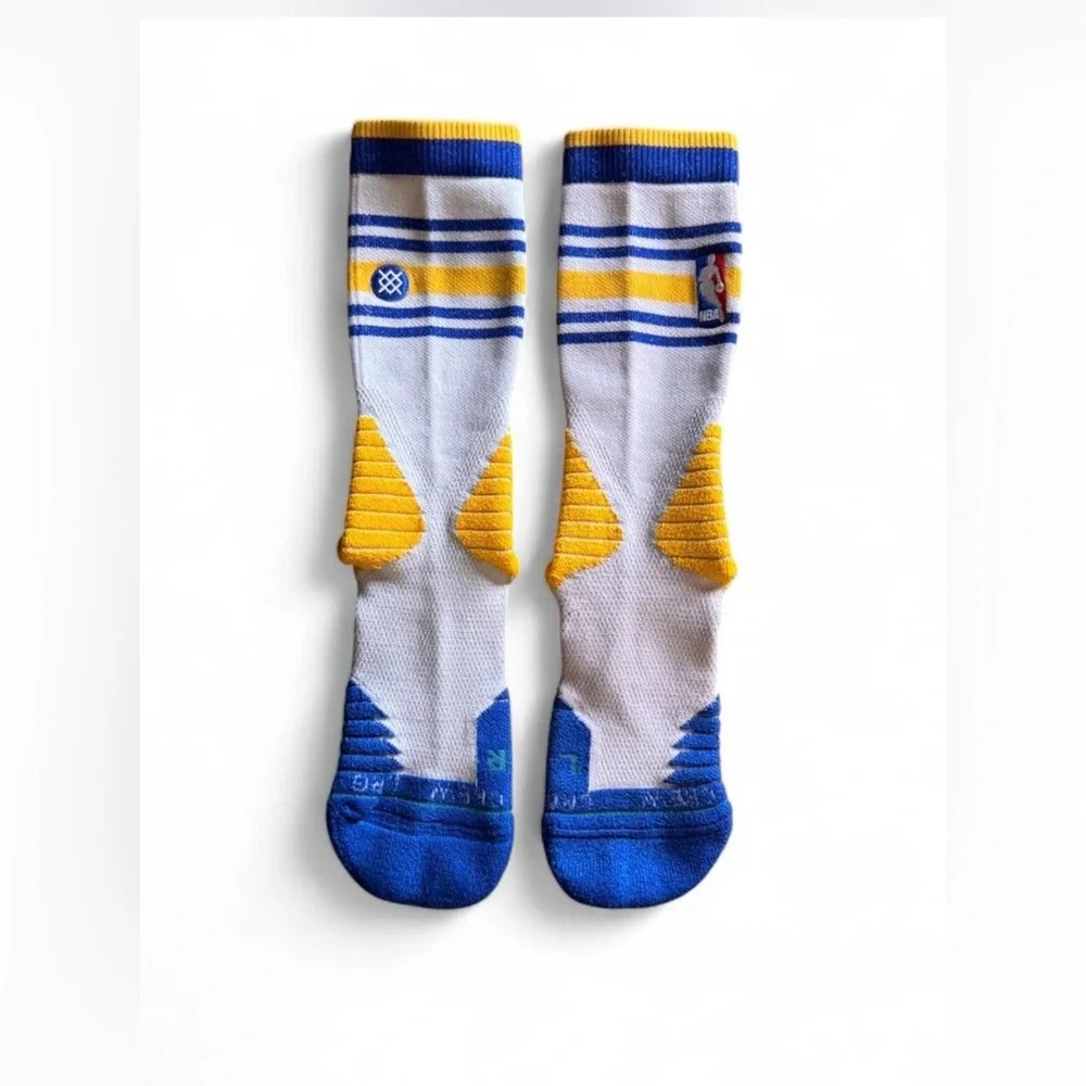 Stance NBA Golden State Warriors Crew Socks Boys Youth Large L Blue Yellow